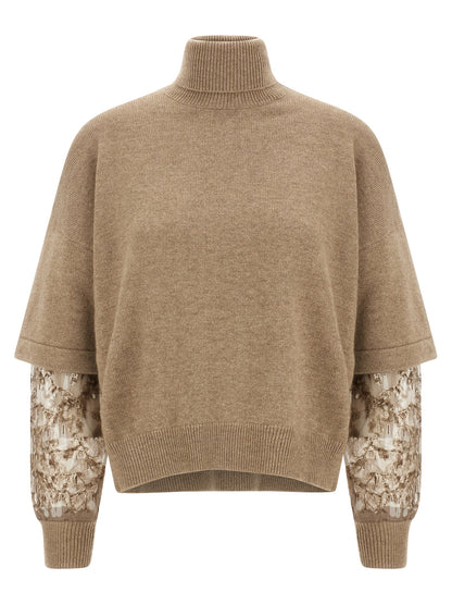 Sequin sleeve sweater Sweater, cardigans