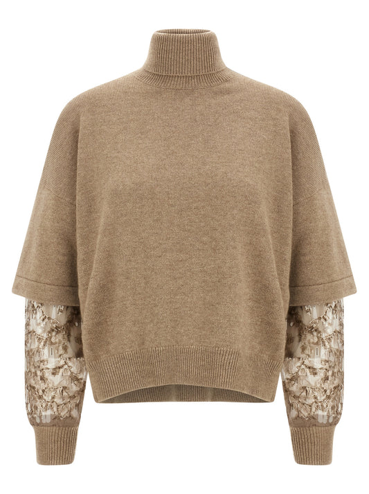 Sequin sleeve sweater Sweater, cardigans