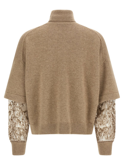 Sequin sleeve sweater Sweater, cardigans