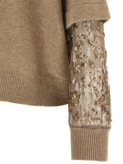 Sequin sleeve sweater Sweater, cardigans