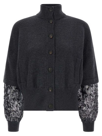 Sequin sleeve cardigan Sweater, cardigans
