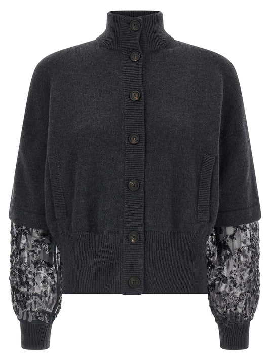 Sequin sleeve cardigan Sweater, cardigans