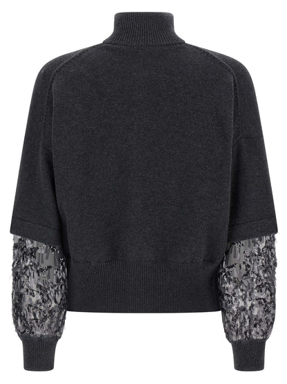 Sequin sleeve cardigan Sweater, cardigans