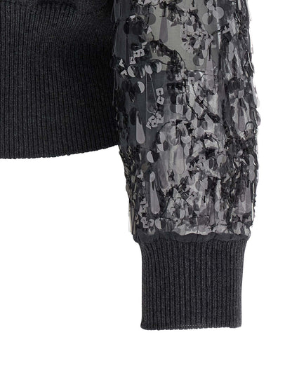 Sequin sleeve cardigan Sweater, cardigans