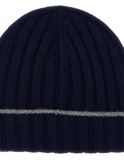 Contrast line beanie Hats