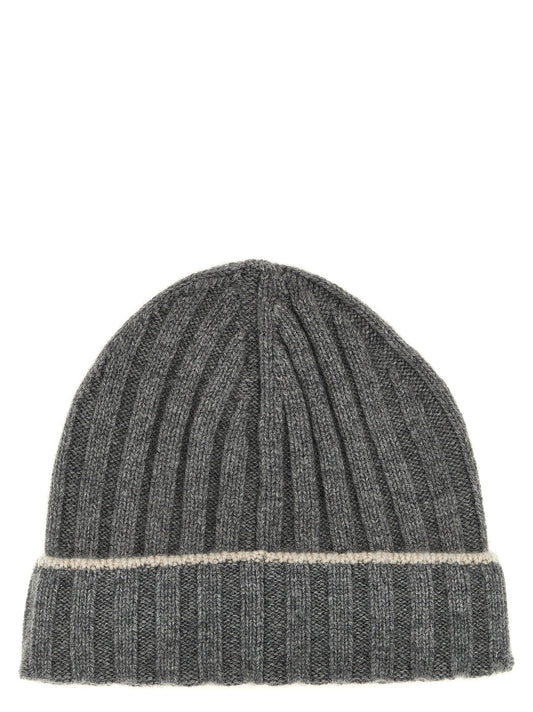 Contrast line beanie Hats