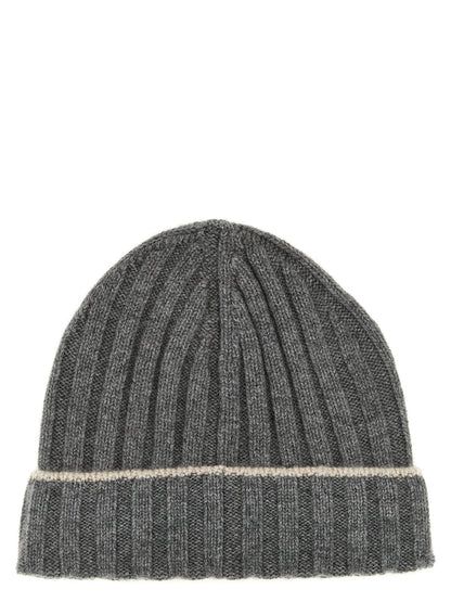 Contrast line beanie Hats
