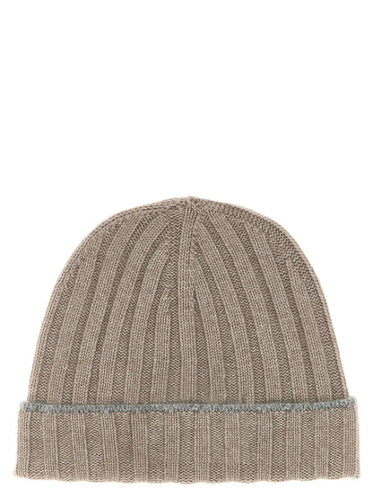 Contrast line beanie Hats