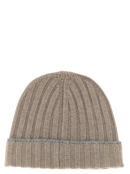 Contrast line beanie Hats