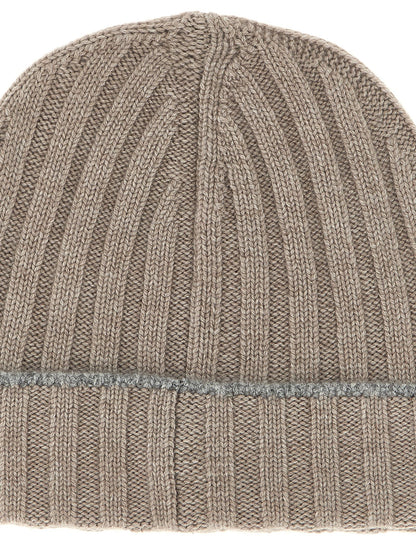 Contrast line beanie Hats