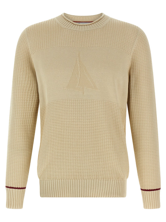 Waffle stitch cotton sweater Sweater, cardigans