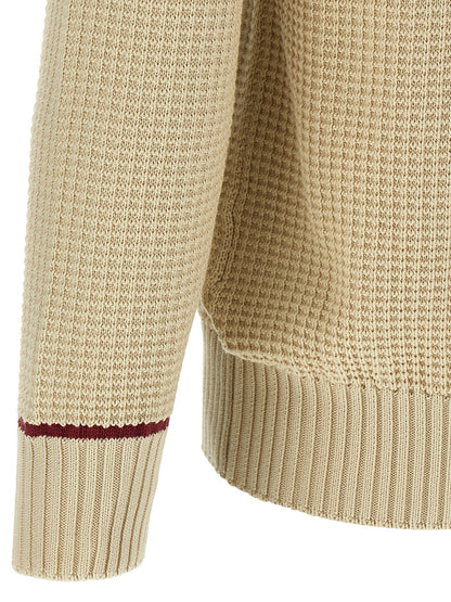 Waffle stitch cotton sweater Sweater, cardigans