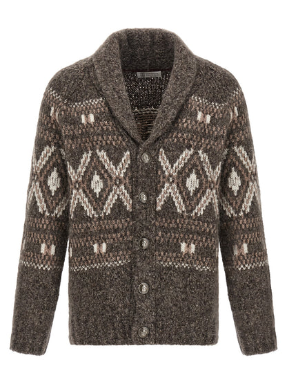 'Geometric Jacquard' cardigan Sweater, cardigans