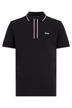 BOSS Cotton polo with zip
