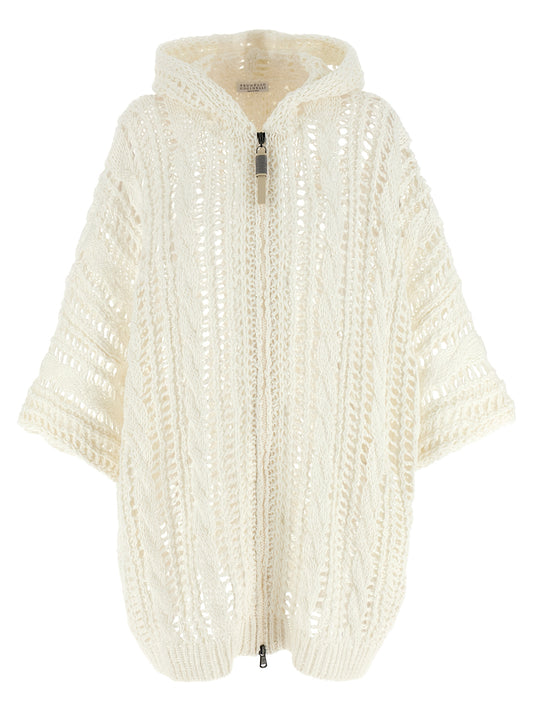 'Cable & Mesh' cardigan Sweater, cardigans
