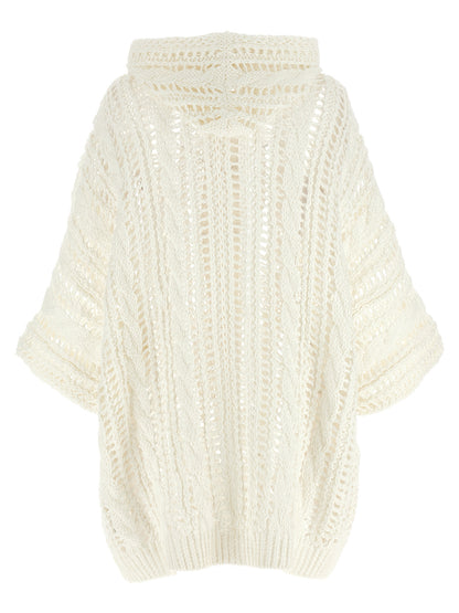 'Cable & Mesh' cardigan Sweater, cardigans