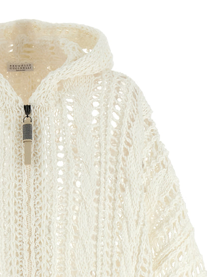 'Cable & Mesh' cardigan Sweater, cardigans