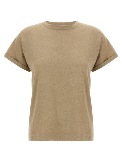 Lamé cashmere t-shirt T-shirt