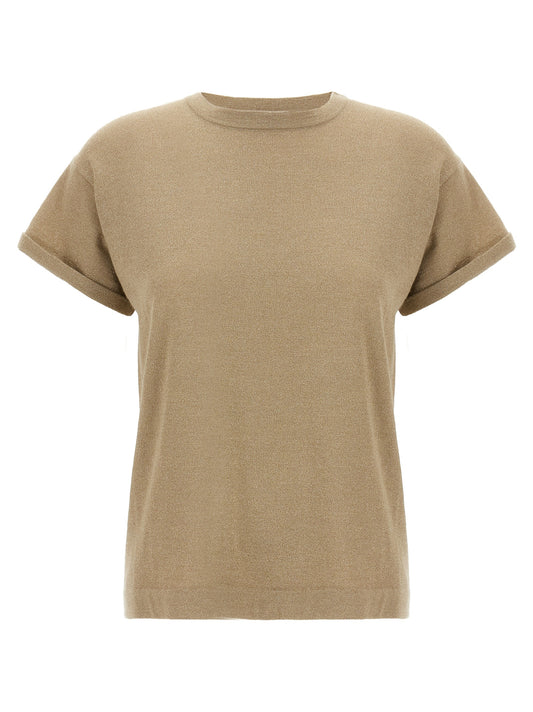 Lamé cashmere t-shirt T-shirt