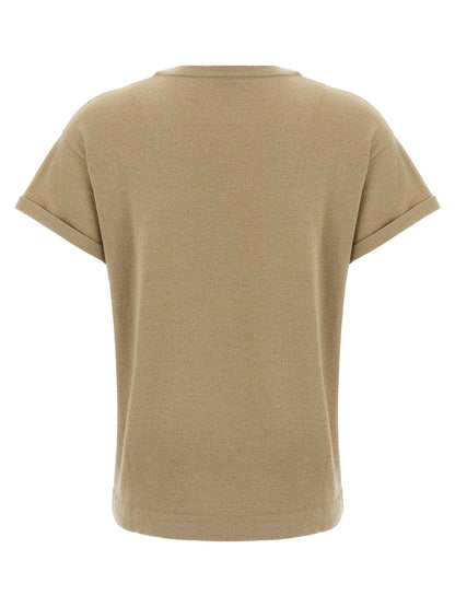 Lamé cashmere t-shirt T-shirt