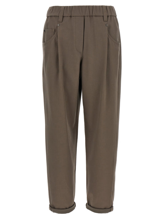 Shiny Bartack pants Pants