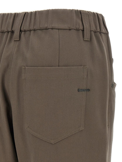 Shiny Bartack pants Pants