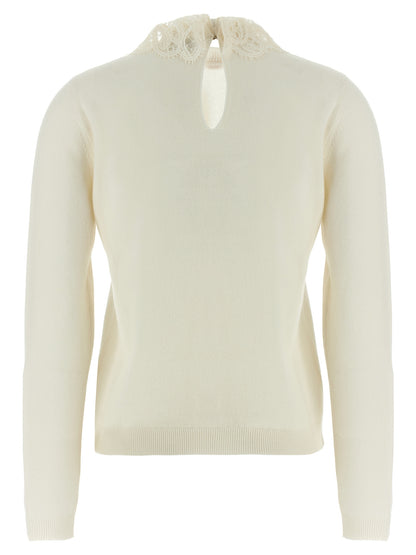 Lace neck sweater Sweater, cardigans