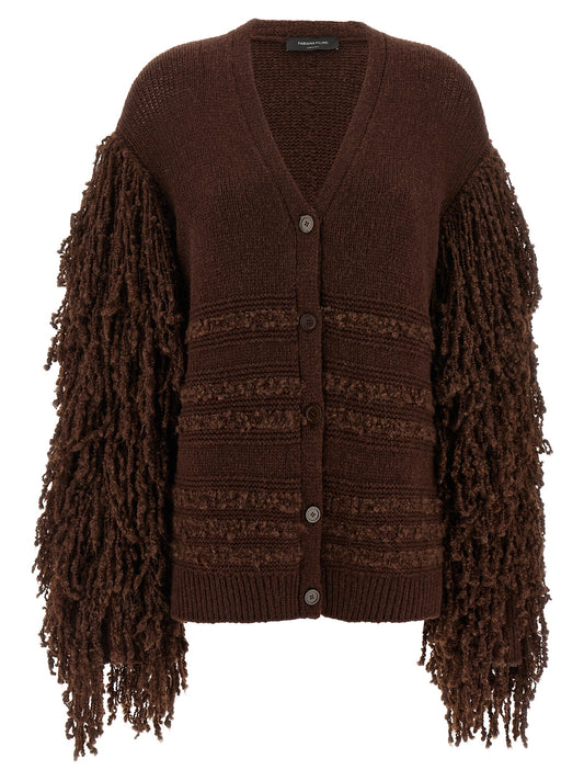 Bouclé fringed cardigan Sweater, cardigans