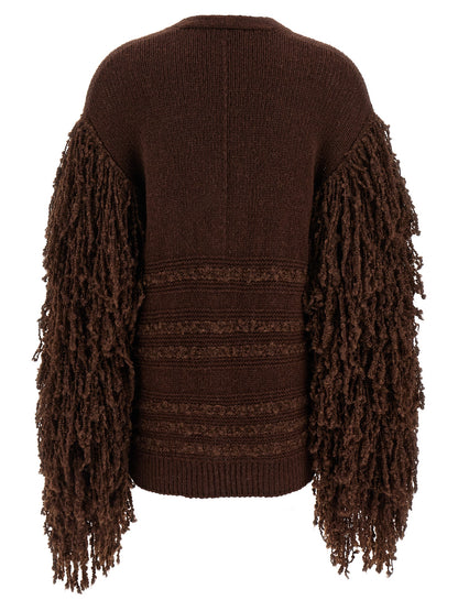 Bouclé fringed cardigan Sweater, cardigans