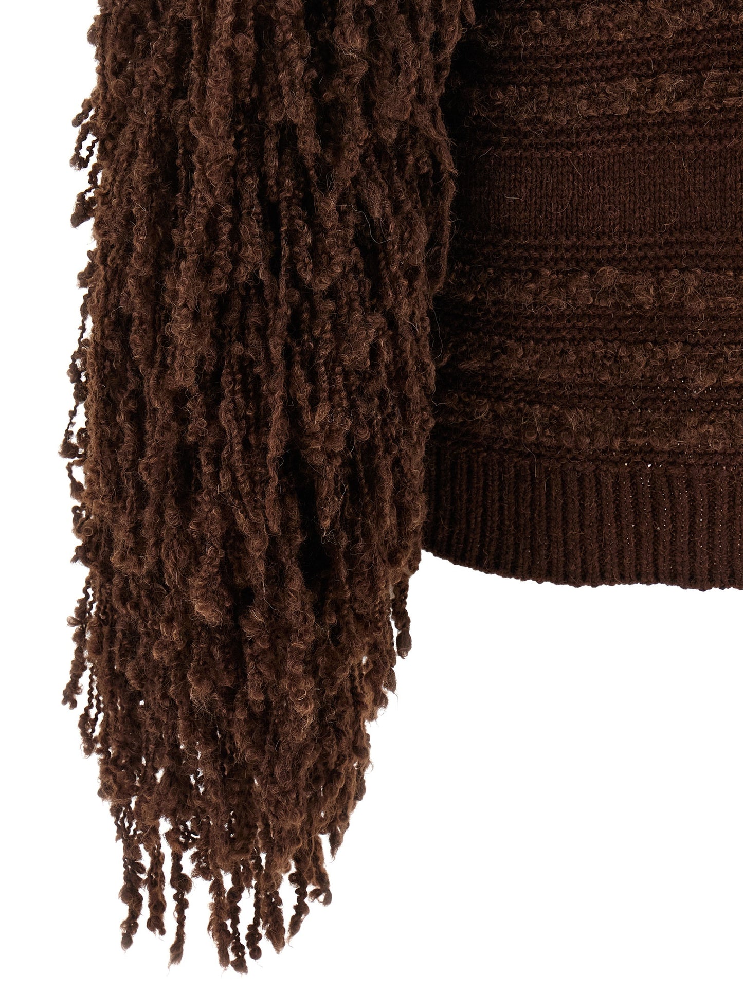 Bouclé fringed cardigan Sweater, cardigans