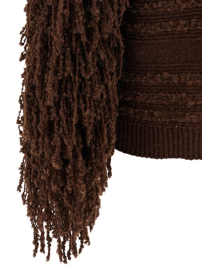Bouclé fringed cardigan Sweater, cardigans