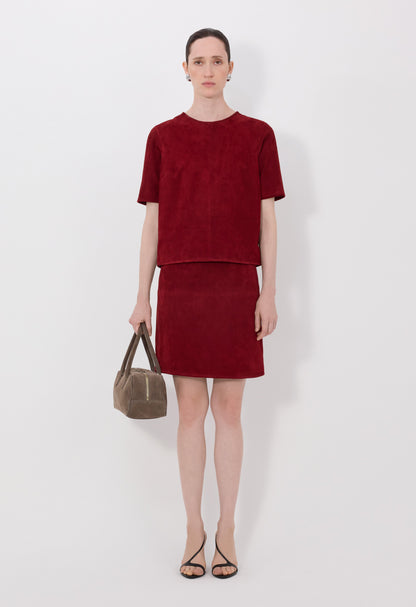 Loulou De Saison Zaida suede boxy t-shirt