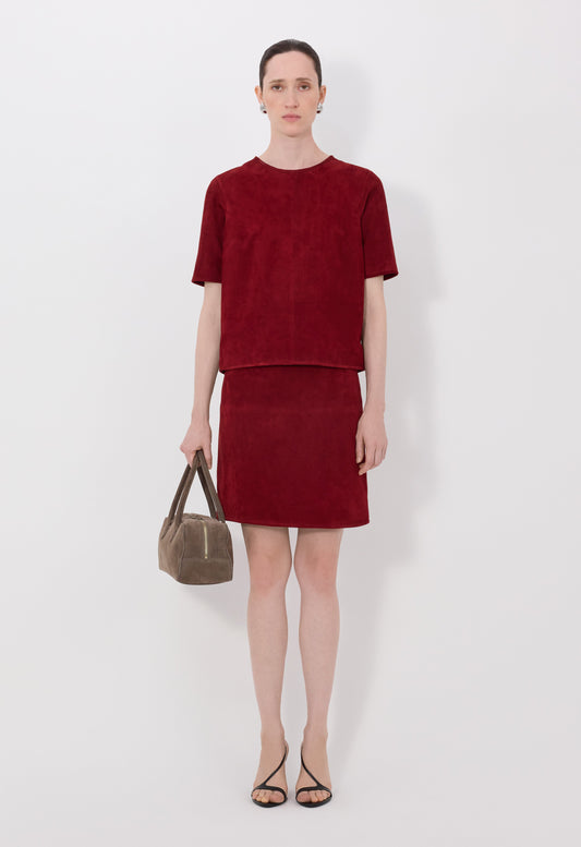 Loulou De Saison Zaida suede boxy t-shirt