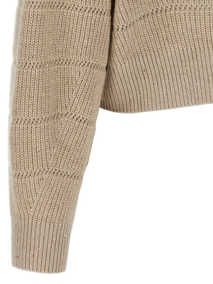 'Rustic Dazzling Net' cropped sweater Sweater, cardigans