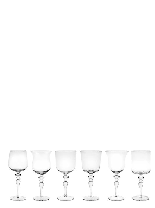 Set of 6 Goblets Assorted Shapes Glasses and bottles