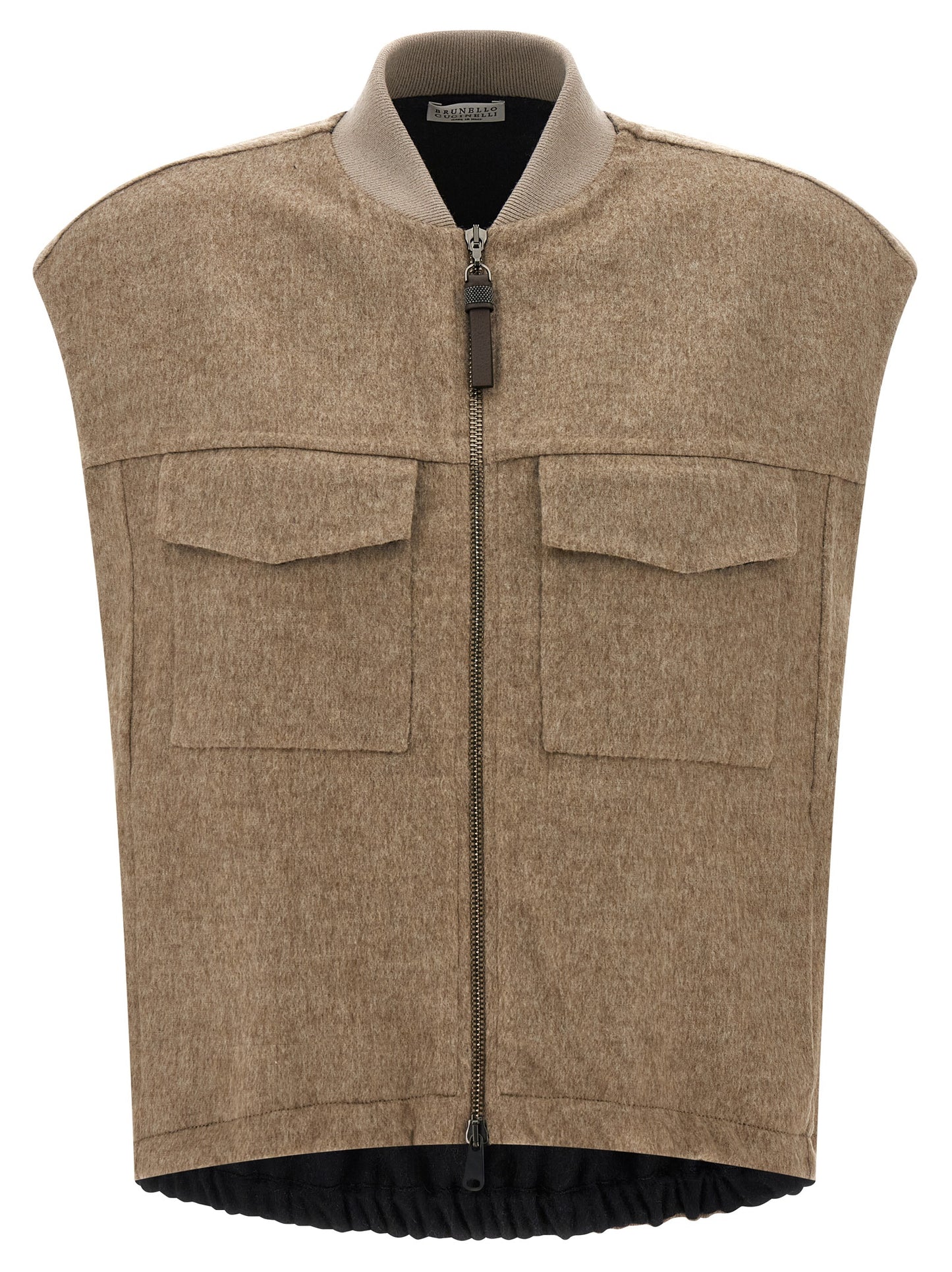 'Shiny Zipper Pull' vest Gilet