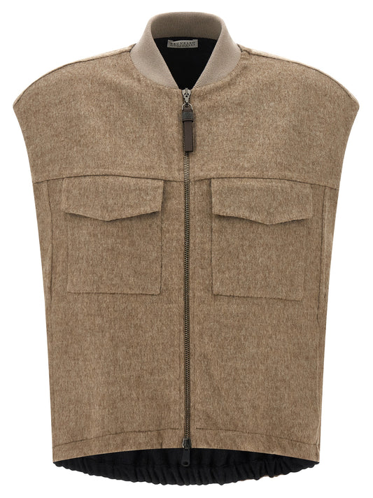 'Shiny Zipper Pull' vest Gilet