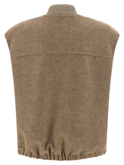 'Shiny Zipper Pull' vest Gilet