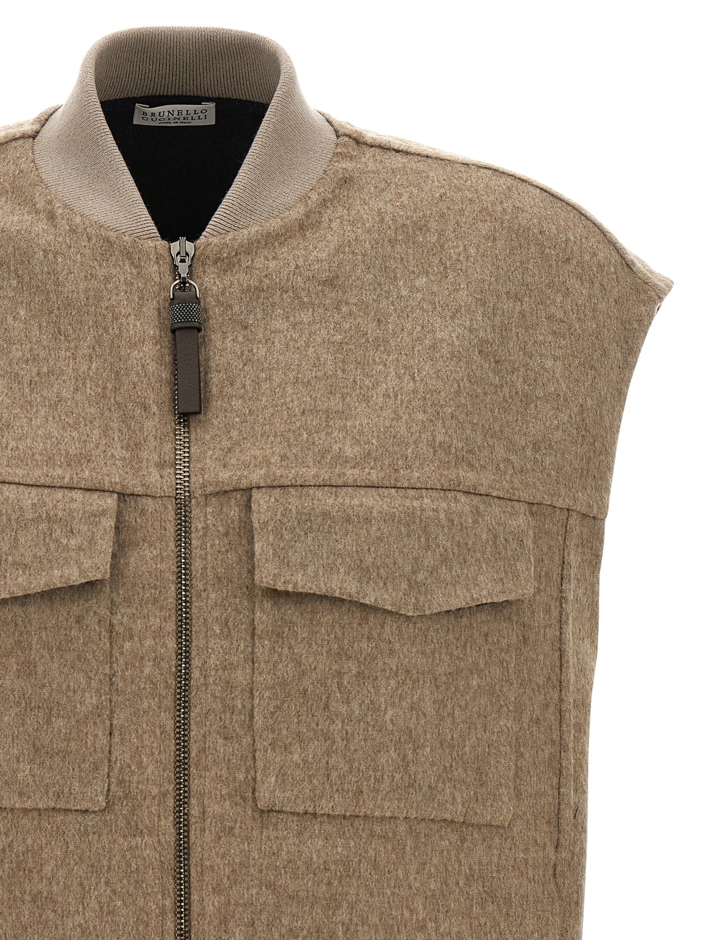 'Shiny Zipper Pull' vest Gilet