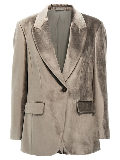 Single-breasted chenille blazer Blazer and Suits