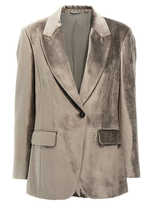 Single-breasted chenille blazer Blazer and Suits