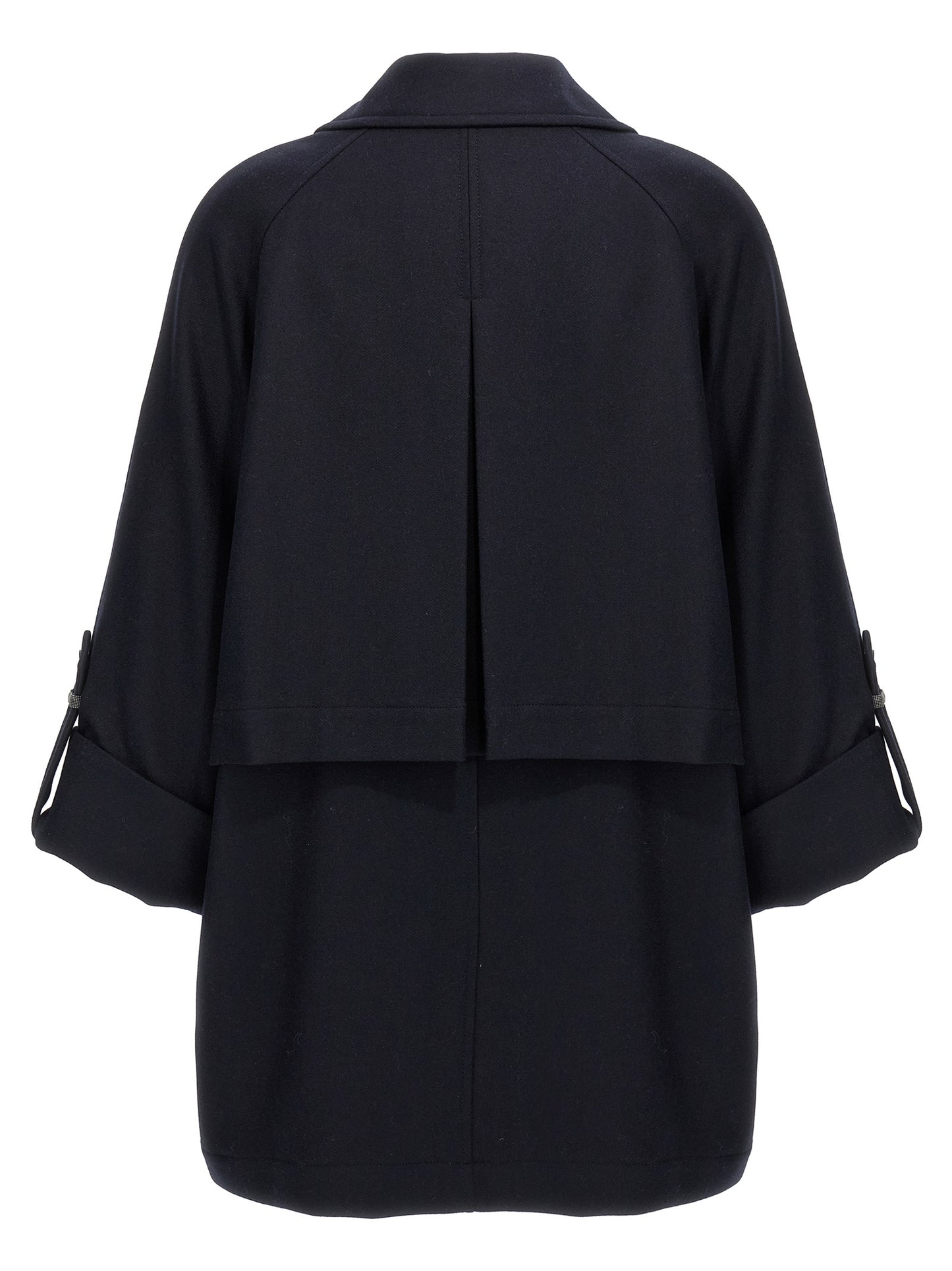 'Shiny Cuff Details' caban coat Coats, trench coats