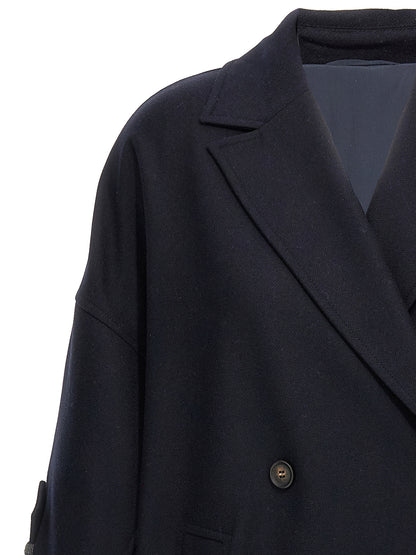 'Shiny Cuff Details' caban coat Coats, trench coats