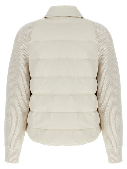 Two-material 'Shiny Flap Detail' down jacket Casual jackets, parka