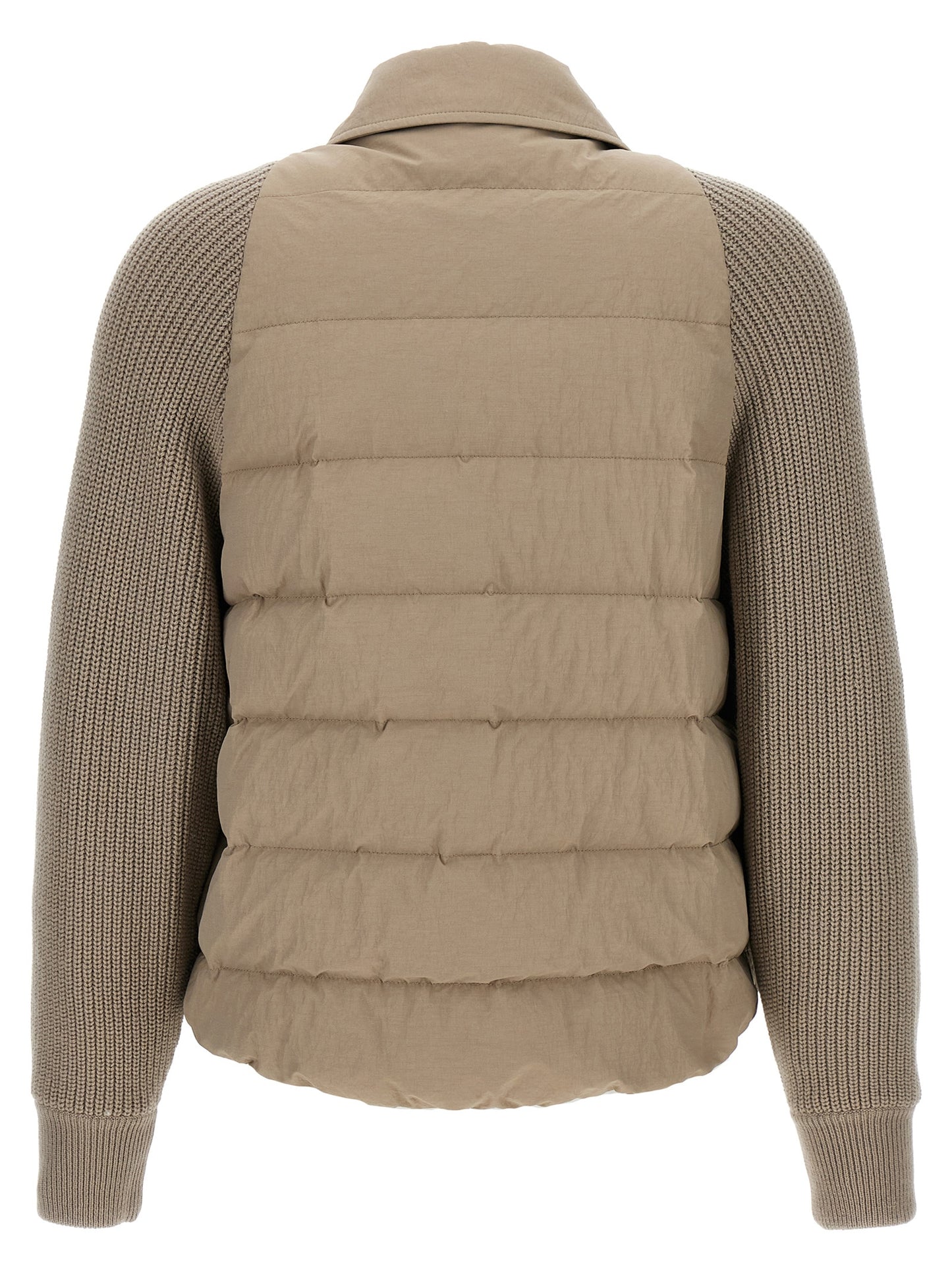 Two-material 'Shiny Flap Detail' down jacket Casual jackets, parka