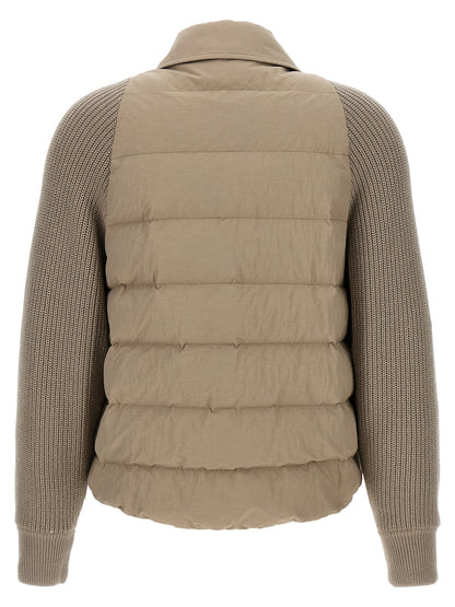 Two-material 'Shiny Flap Detail' down jacket Casual jackets, parka