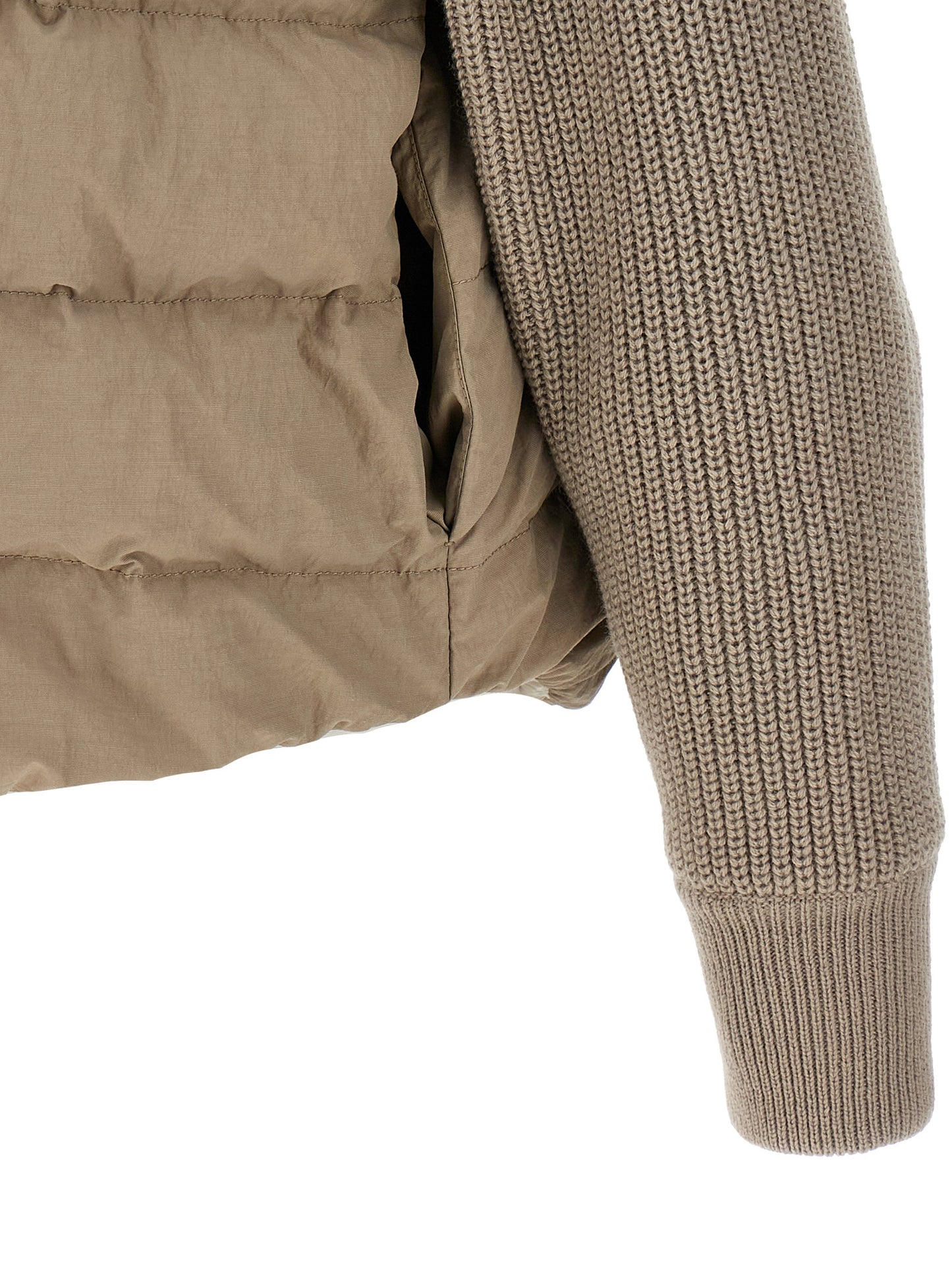 Two-material 'Shiny Flap Detail' down jacket Casual jackets, parka