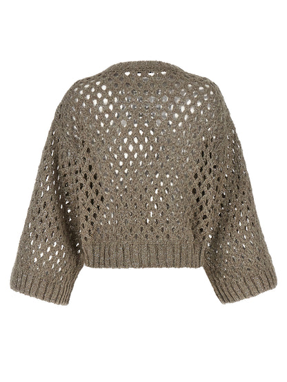 'Rustic Dazzling Net' cropped sweater Sweater, cardigans