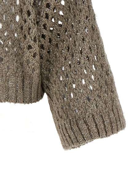 'Rustic Dazzling Net' cropped sweater Sweater, cardigans