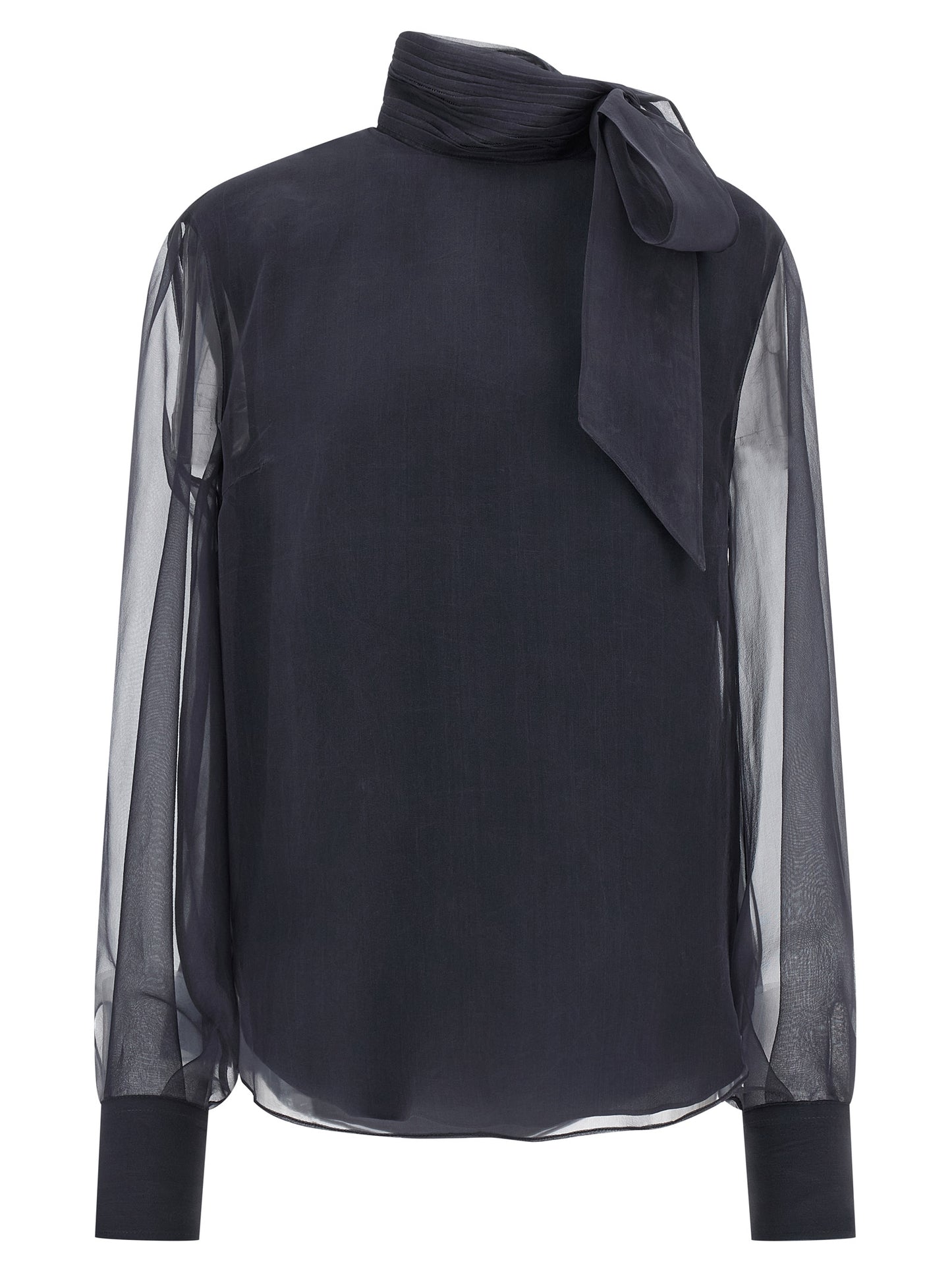 Silk blouse with lavallière Sweater, cardigans